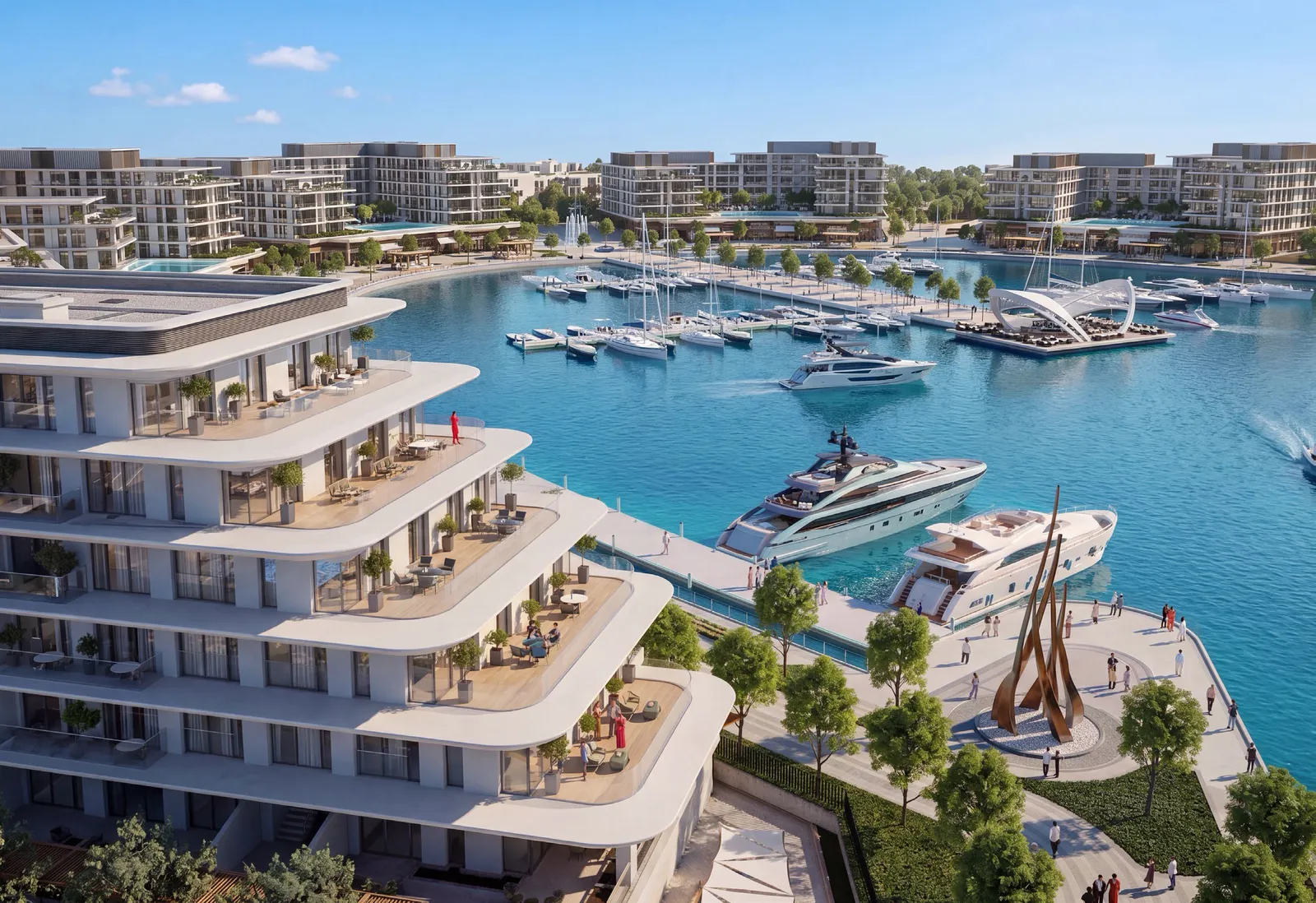 The Bristol's terraced residences stepping down to Ramhan Marina, developer render