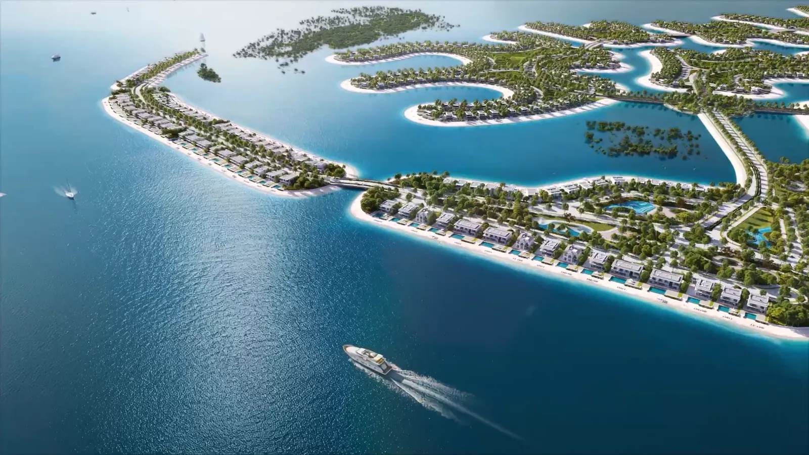 Ramhan Island from the air by day, frame from Eagle Hills' Ramhan Island film